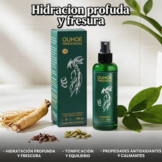 “OUHOE TÓNICO FACIAL – Hidratación Orgánica y Frescura Natural– Tonificación y Equilibrio para tu piel”